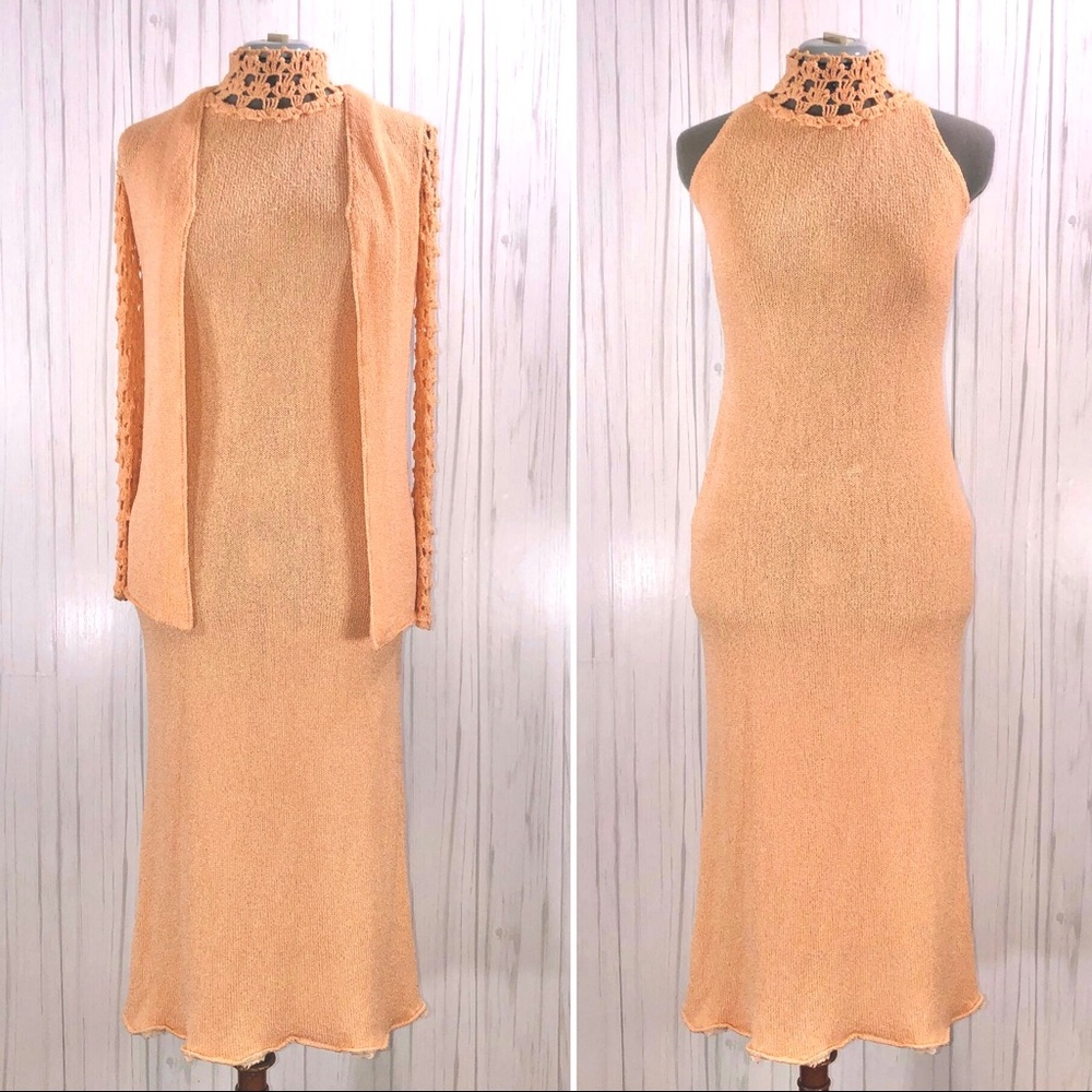 Vintage 70s Lillie Rubin Knit Dress Sweater Set